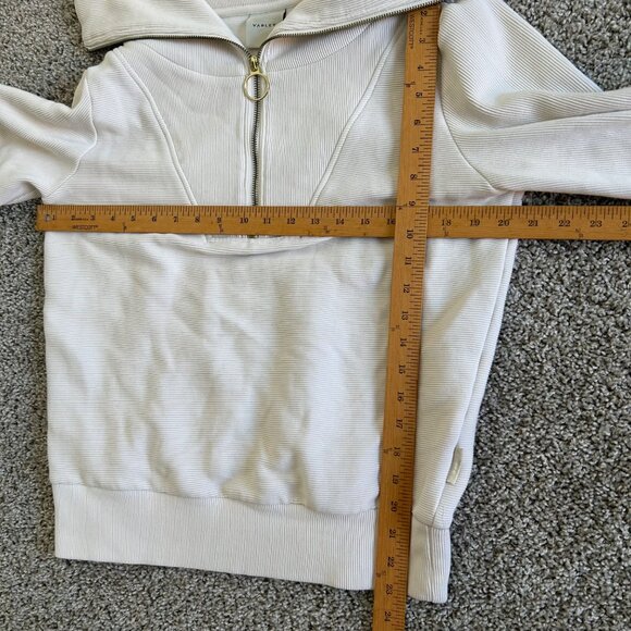 Varley Vine Womens Sz XS Ivory Half-Zip Pullover Sweatshirt Oversized Collar - Picture 11 of 13